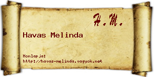 Havas Melinda névjegykártya